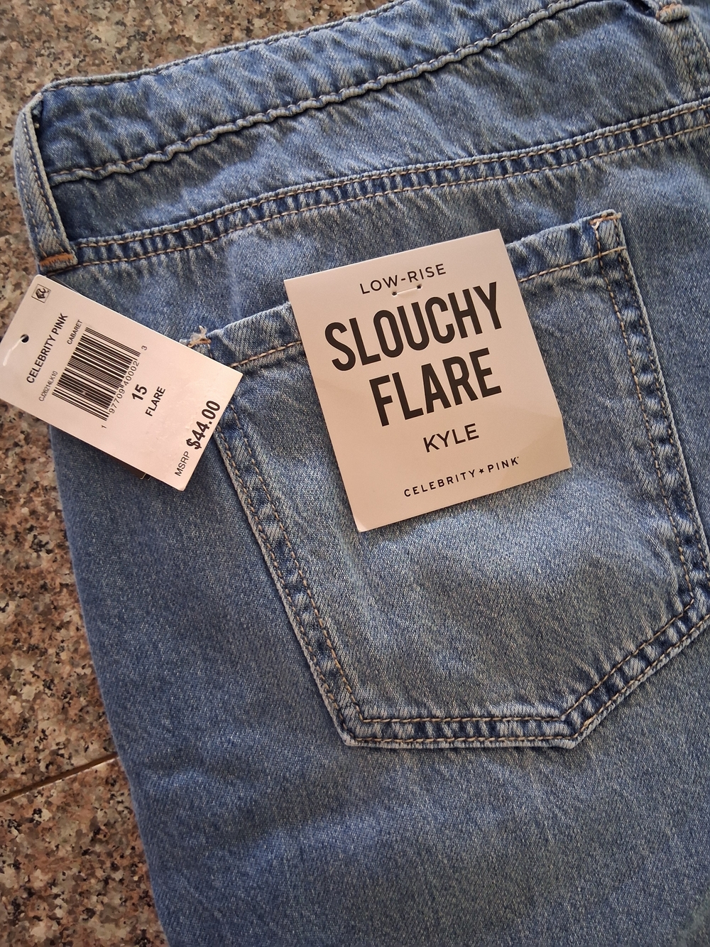 Celebrity Pink Light Blue Distressed Wide Leg Jeans - Picture 8 of 13